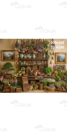 Tło fotograficzne „Zielarska pracownia – rustykalna aranżacja vintage” | 4102